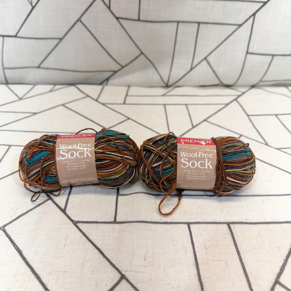 Premier Wool-Free Sock Yarn 2 Skeins Grand Canyon Multi Super Fine Weight
